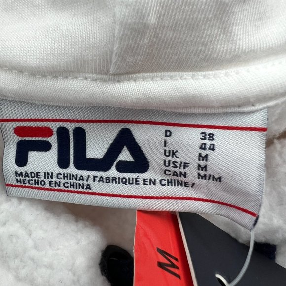 Fila Women's Josephine Sherpa Embroidered Logo Crop Hoodie White Medium NWT - Picture 9 of 11